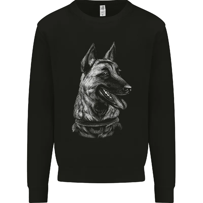 A Malinois Belga Dog Mens Sweatshirt Jumper Hoodie with Drawstring Waist Adjustable Fitted A Malinois Belga Dog Mens Sweatshirt Jumper Hoodie with Drawstring Waist Adjustable Fitted