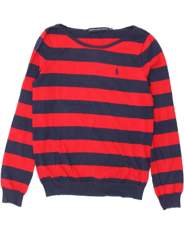 RALPH LAUREN Womens Boat Neck Jumper Sweater UK 12 Medium Navy Blue Handmade Hand-knitted Hand-woven RALPH LAUREN Womens Boat Neck Jumper Sweater UK 12 Medium Navy Blue Handmade Hand-knitted Hand-woven