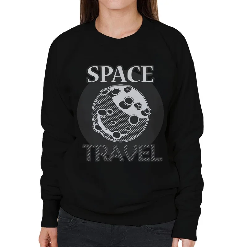 NASA Space Travel To The Moon Women's Sweatshirt Hoodie with Neon Bright Vibrant