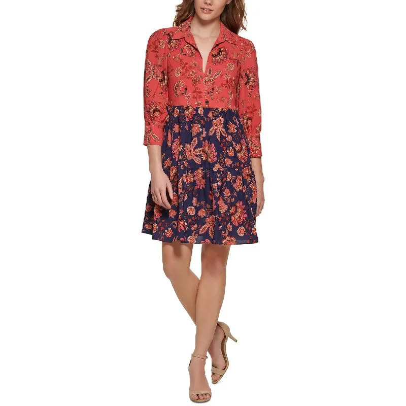 Petites Womens Polyester Mini Dress Elegant Satin Mini Dress