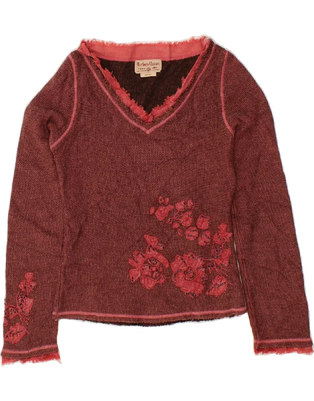 MARLBORO CLASSICS Womens Crop V-Neck Jumper Sweater UK 10 Small Red Cotton Chenille Fabric Brocade Fabric Lace Fabric MARLBORO CLASSICS Womens Crop V-Neck Jumper Sweater UK 10 Small Red Cotton Chenille Fabric Brocade Fabric Lace Fabric