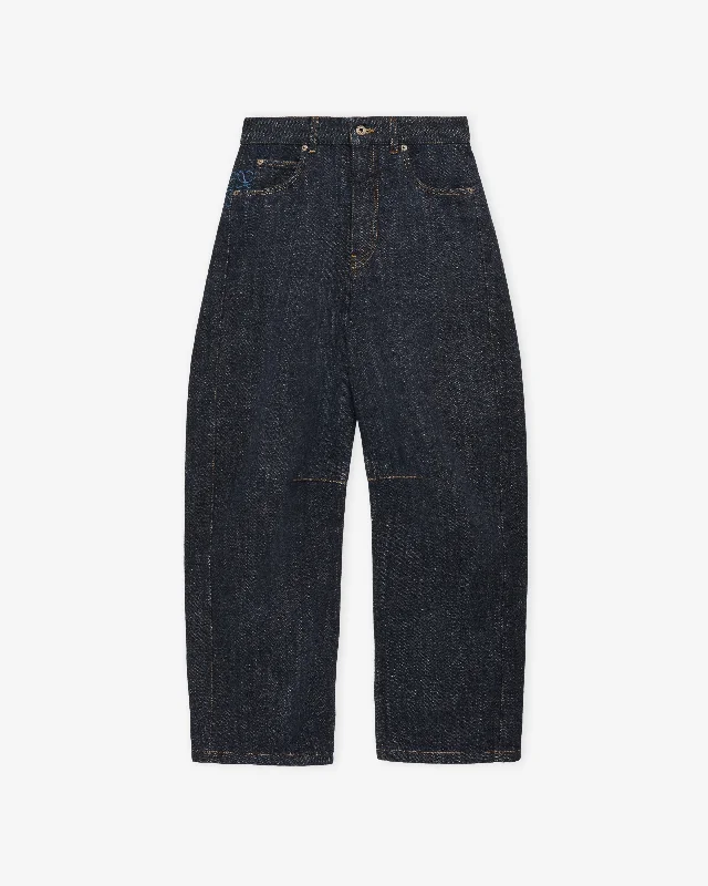 Loewe - Women's Anagram Barrel Jeans In Denim - (Indigo Blue) Stylish Plus Size Denim Jeans Loewe - Women's Anagram Barrel Jeans In Denim - (Indigo Blue) Stylish Plus Size Denim Jeans