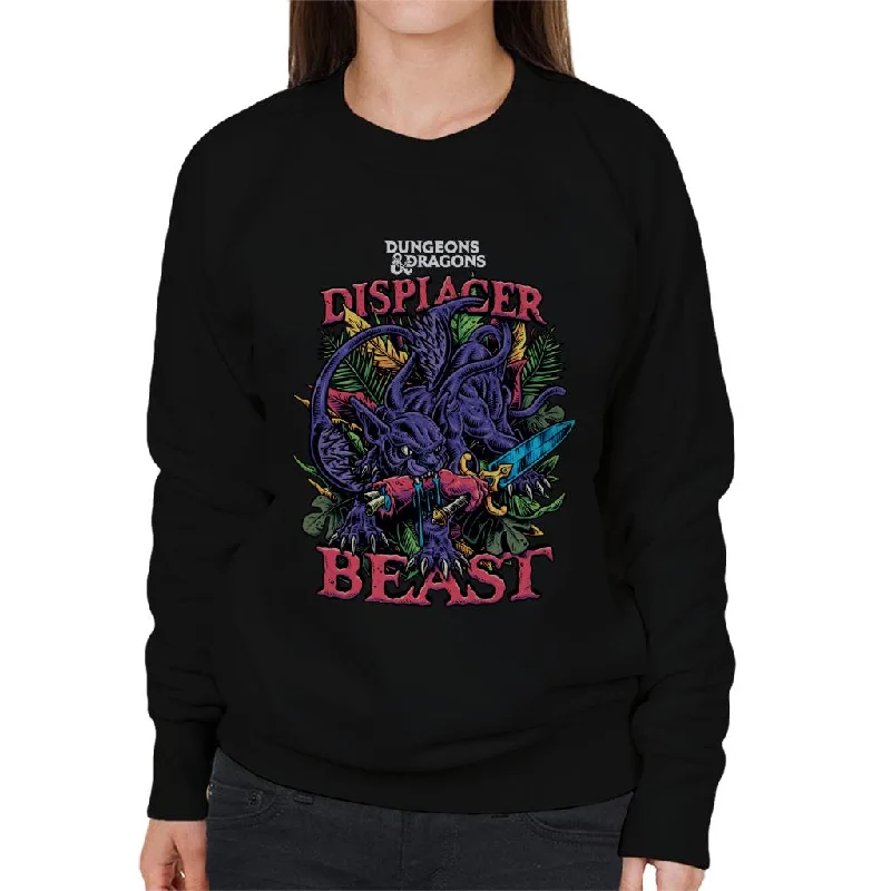 Dungeons & Dragons Displacer Beast Women's Sweatshirt Hoodie with Hem Raw Edge Edgy Unfinished Dungeons & Dragons Displacer Beast Women's Sweatshirt Hoodie with Hem Raw Edge Edgy Unfinished