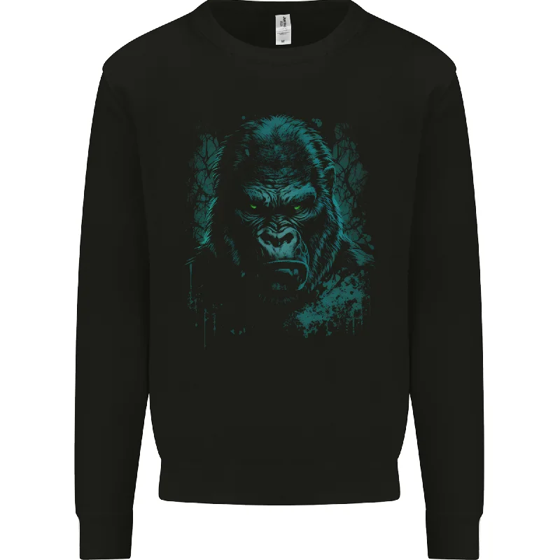 A Mean Gorilla Dark Style Mens Sweatshirt Jumper Hoodie with Back Slit Movement Comfort A Mean Gorilla Dark Style Mens Sweatshirt Jumper Hoodie with Back Slit Movement Comfort