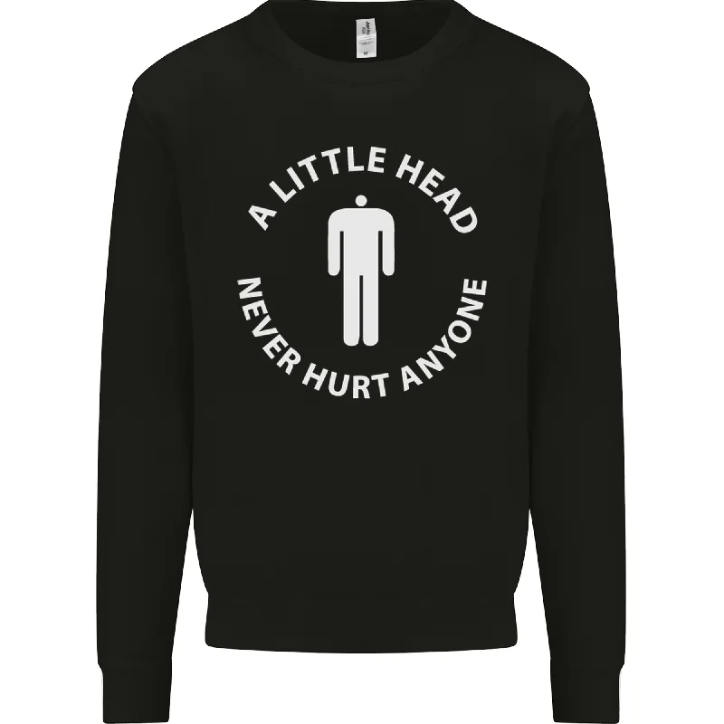 A Little Head Funny Offensive Slogan Mens Sweatshirt Jumper Hoodie with Half-Zip Sporty Casual