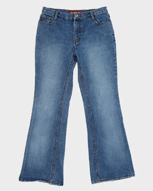 Y2K 00s Zana Di Blue Denim Flare Jeans - W32 Fashionable Straight Fit Denim