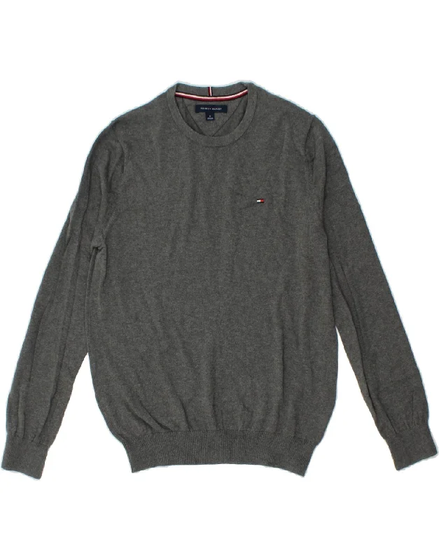 TOMMY HILFIGER Mens Crew Neck Jumper Sweater Medium Grey Cotton Terry Blend Velvet Blend Canvas Blend TOMMY HILFIGER Mens Crew Neck Jumper Sweater Medium Grey Cotton Terry Blend Velvet Blend Canvas Blend