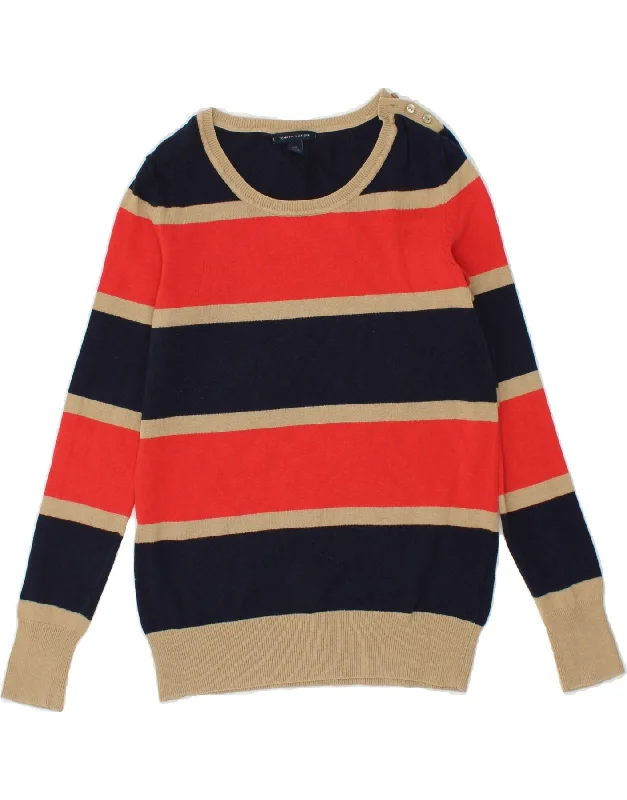 TOMMY HILFIGER Womens Boat Neck Jumper Sweater UK 10 Small Multicoloured Lace Blend Ribbed Blend Corduroy Blend TOMMY HILFIGER Womens Boat Neck Jumper Sweater UK 10 Small Multicoloured Lace Blend Ribbed Blend Corduroy Blend