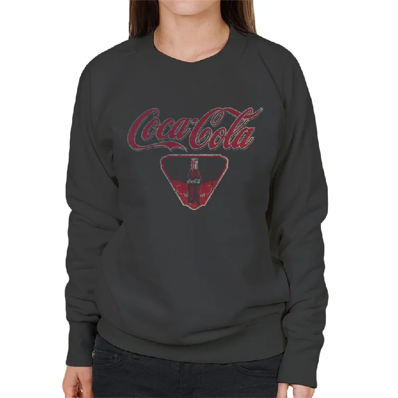 Coca Cola Vintage Bottle Logo Women's Sweatshirt Hoodie with Longline Fit Extended Stylish Coca Cola Vintage Bottle Logo Women's Sweatshirt Hoodie with Longline Fit Extended Stylish