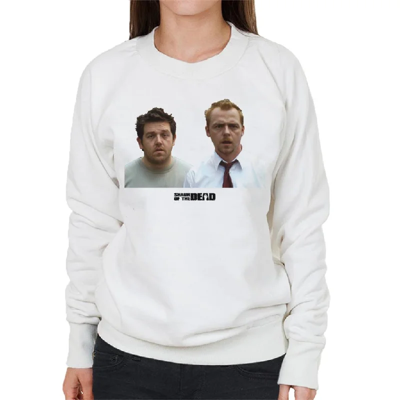 Shaun of the Dead Shaun And Ed In Shock Women's Sweatshirt Hoodie with Button Placket Classic Preppy Shaun of the Dead Shaun And Ed In Shock Women's Sweatshirt Hoodie with Button Placket Classic Preppy