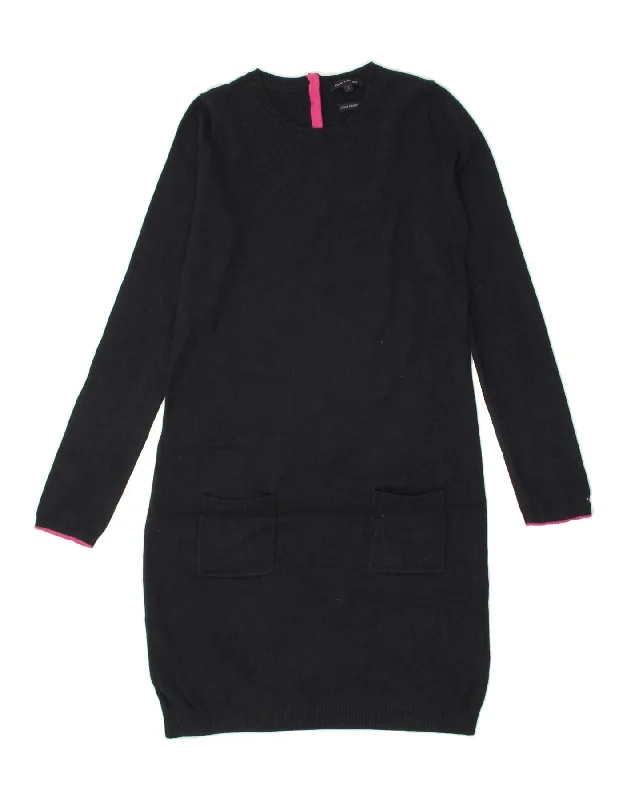 TOMMY HILFIGER Womens Long Sleeve Jumper Dress UK 10 Small Navy Blue Casual Formal Business TOMMY HILFIGER Womens Long Sleeve Jumper Dress UK 10 Small Navy Blue Casual Formal Business