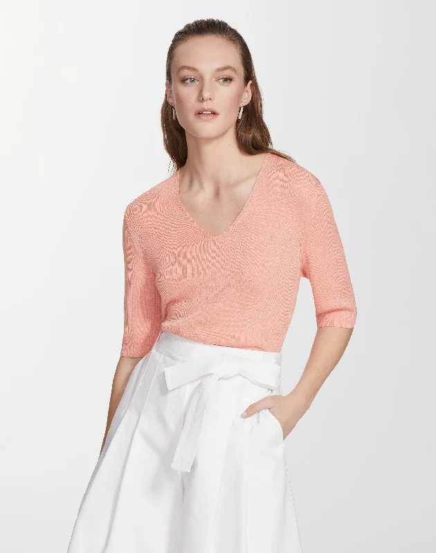Finespun Voile Rib V-Neck Pullover Sweater Wool Sweater Cotton Sweater Cashmere Sweater Finespun Voile Rib V-Neck Pullover Sweater Wool Sweater Cotton Sweater Cashmere Sweater
