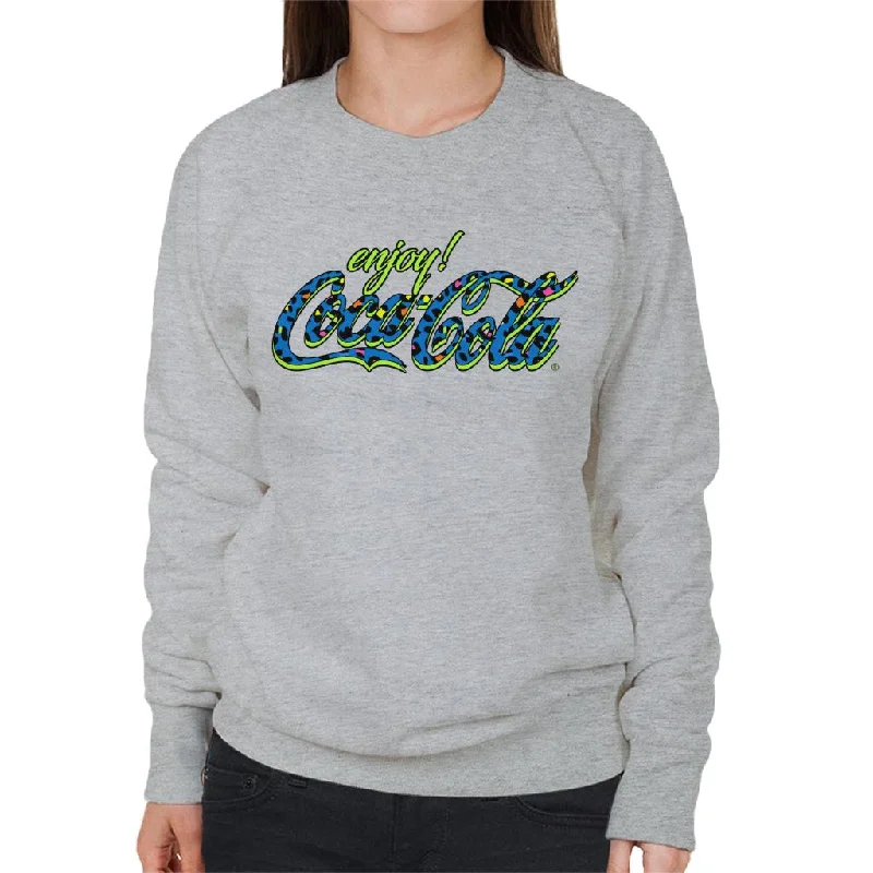 Coca Cola Spotted Logo Women's Sweatshirt Hoodie with Reflective Safety Nightwear