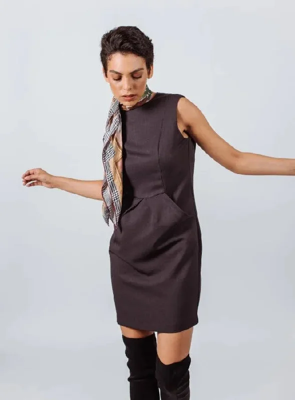 Luxe Wool Mini Dress Comfortable Off-Shoulder Mini Dress