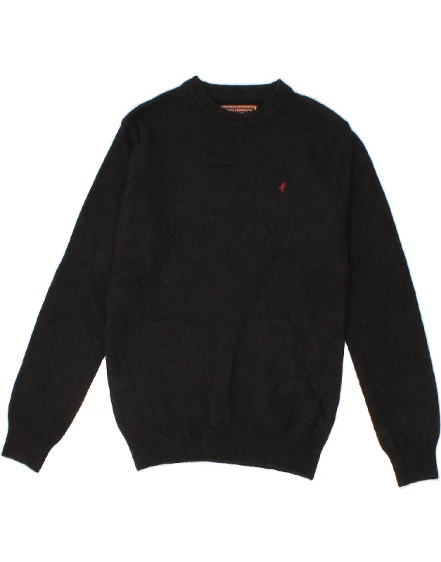 MARLBORO CLASSICS Mens Crew Neck Jumper Sweater Small Black Flecked Wool Solid Print Embellished MARLBORO CLASSICS Mens Crew Neck Jumper Sweater Small Black Flecked Wool Solid Print Embellished