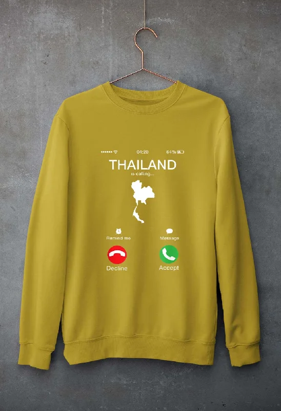 Thailand Calling Unisex Sweatshirt for Men/Women Hoodie with Hidden Zipper Minimalist Clean Thailand Calling Unisex Sweatshirt for Men/Women Hoodie with Hidden Zipper Minimalist Clean