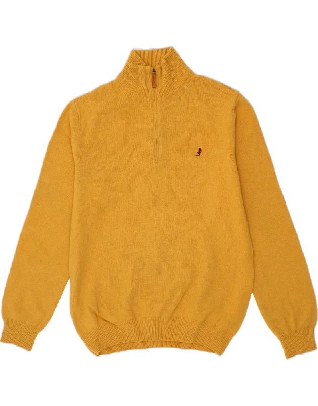 MARLBORO CLASSICS Mens Zip Neck Jumper Sweater Large Yellow Wool Mesh Sweater Canvas Denim MARLBORO CLASSICS Mens Zip Neck Jumper Sweater Large Yellow Wool Mesh Sweater Canvas Denim