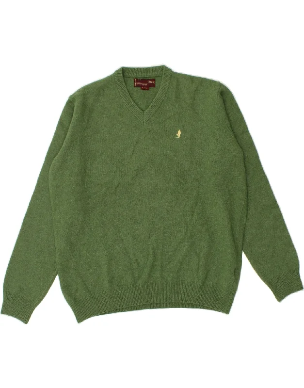 MARLBORO CLASSICS Mens V-Neck Jumper Sweater XL Green Cotton Terry Terry Cloth Terry Knit MARLBORO CLASSICS Mens V-Neck Jumper Sweater XL Green Cotton Terry Terry Cloth Terry Knit