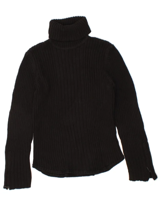 CALVIN KLEIN JEANS Womens Roll Neck Jumper Sweater UK 18 XL Black Cotton Houndstooth Herringbone Solid CALVIN KLEIN JEANS Womens Roll Neck Jumper Sweater UK 18 XL Black Cotton Houndstooth Herringbone Solid