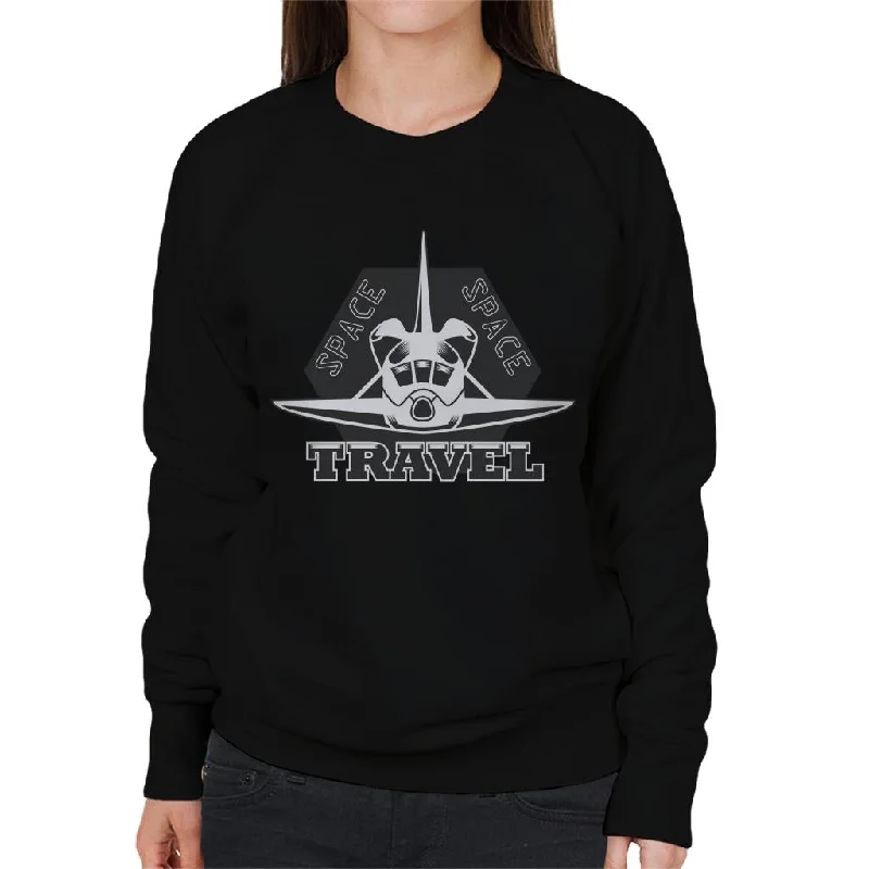 NASA Space Travel Rocket Front View Women's Sweatshirt Hoodie Crop Top Short Trendy