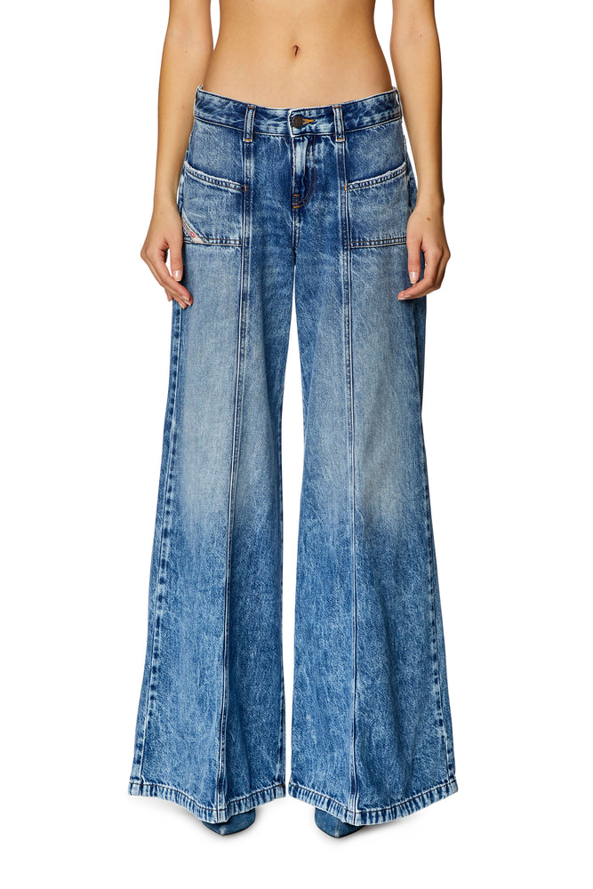 Bootcut and Flare Jeans - D-Akii Chic Double Waistband Jeans