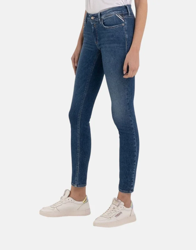 Replay New Luz Blue Skinny Jeans Cozy Stretch High-Waist Jeans