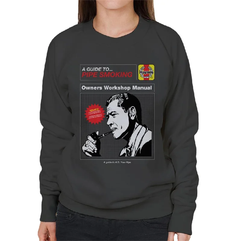 Haynes Pipe Smoking Workshop Manual Women's Sweatshirt Hoodie with Side Slits Relaxed Casual Haynes Pipe Smoking Workshop Manual Women's Sweatshirt Hoodie with Side Slits Relaxed Casual