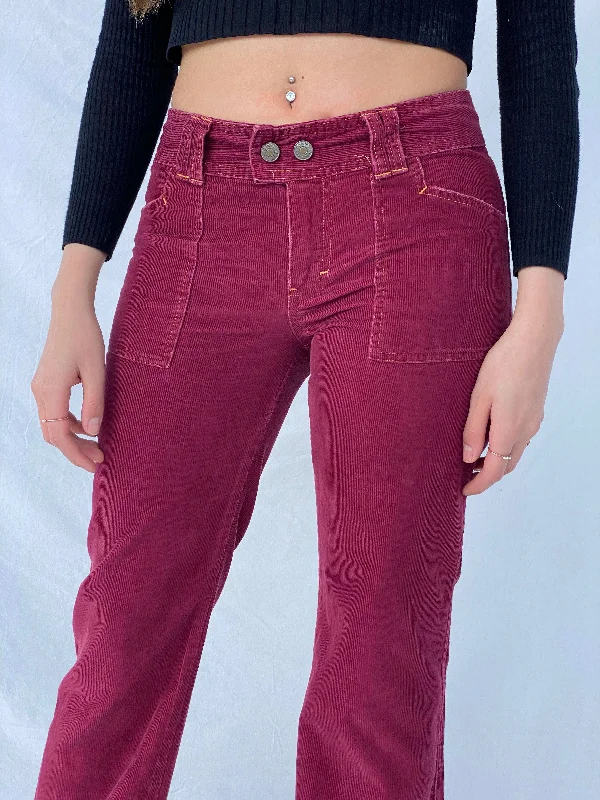 Y2K Tommy Jeans Corduroy Pants Trendy Wide-Legged High-Waist Jeans