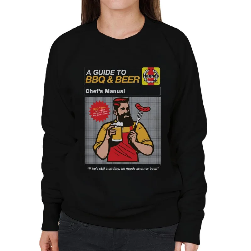 Haynes Guide To BBQ & Beer Women's Sweatshirt Hoodie with Bell Sleeves Flared Feminine Haynes Guide To BBQ & Beer Women's Sweatshirt Hoodie with Bell Sleeves Flared Feminine