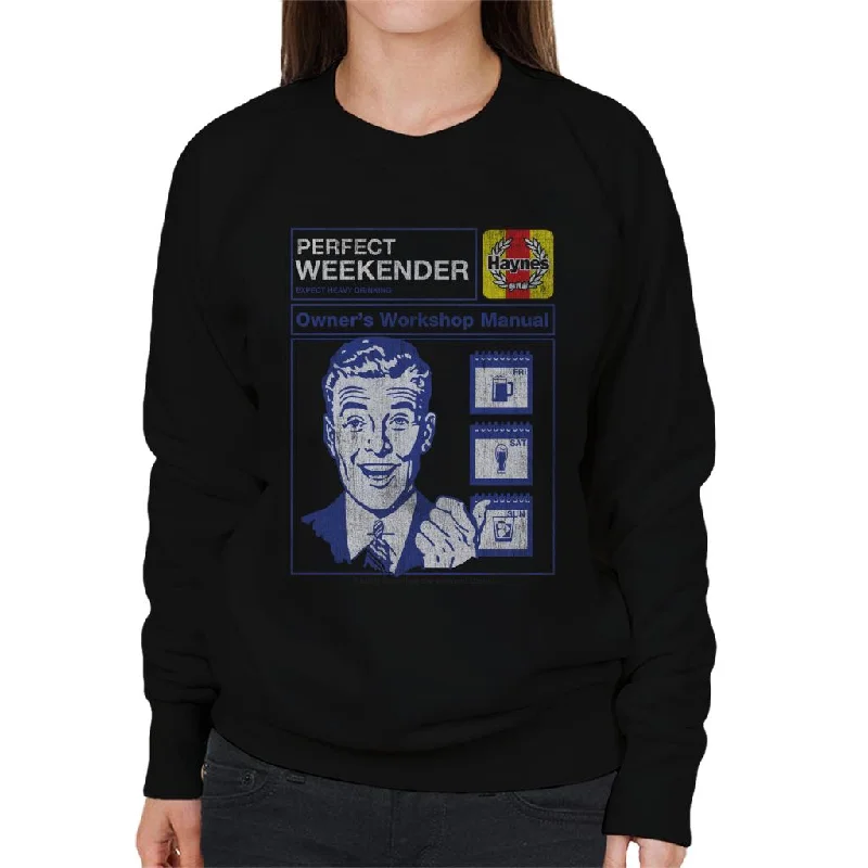 Haynes Perfect Weekender Workshop Manual Women's Sweatshirt Hoodie with Thumb Holes Functional Cozy Haynes Perfect Weekender Workshop Manual Women's Sweatshirt Hoodie with Thumb Holes Functional Cozy