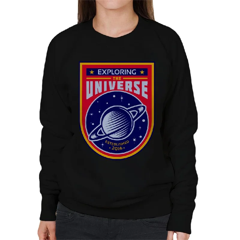 NASA Exploring The Universe Saturn Women's Sweatshirt Hoodie with Crew Neck Simple Timeless NASA Exploring The Universe Saturn Women's Sweatshirt Hoodie with Crew Neck Simple Timeless