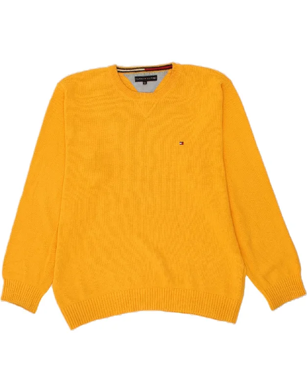 TOMMY HILFIGER Mens Crew Neck Jumper Sweater 2XL Yellow Cotton Terry Terry Cloth Terry Knit TOMMY HILFIGER Mens Crew Neck Jumper Sweater 2XL Yellow Cotton Terry Terry Cloth Terry Knit