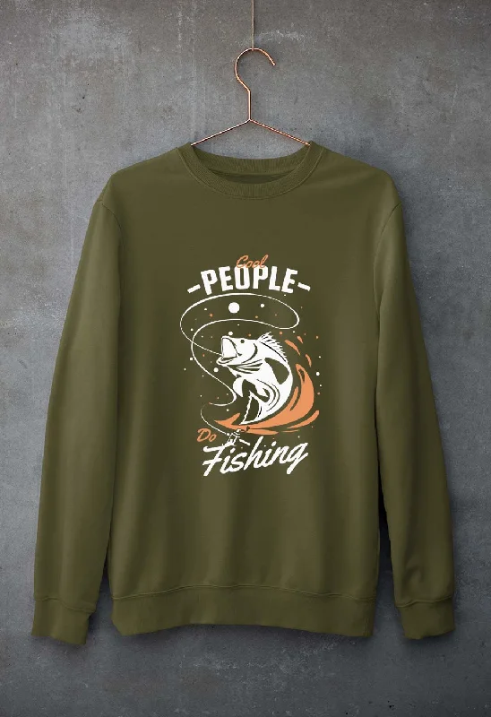 Fishing Unisex Sweatshirt for Men/Women Hoodie with Puffed Sleeves Voluminous Trendy Fishing Unisex Sweatshirt for Men/Women Hoodie with Puffed Sleeves Voluminous Trendy