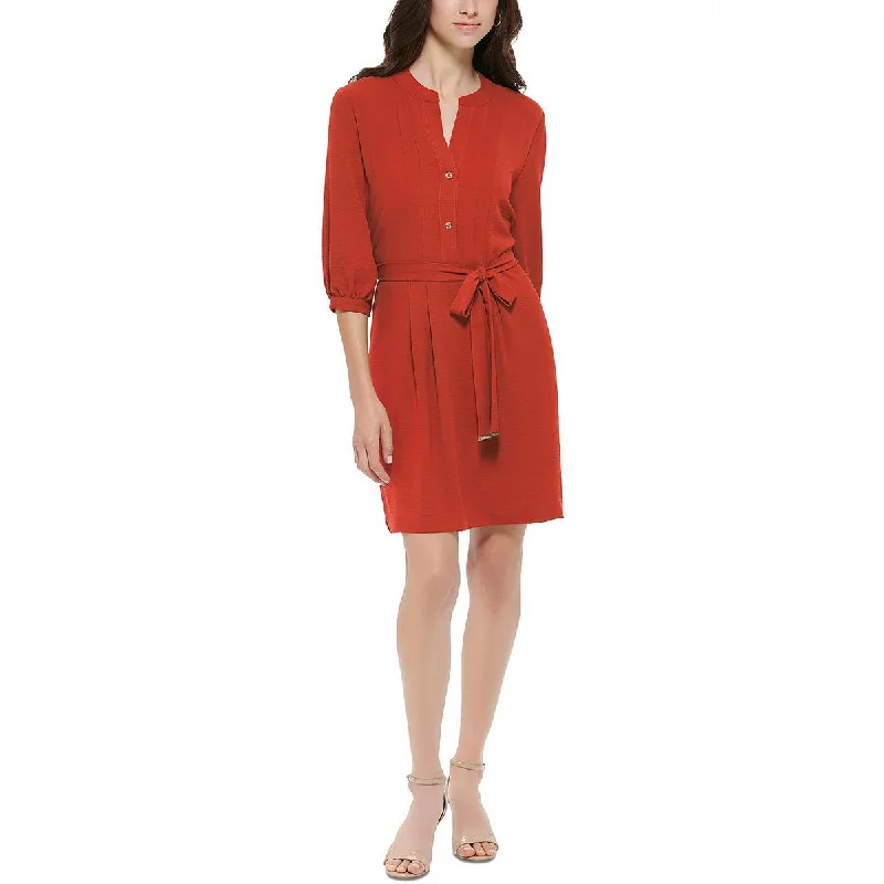 Womens Pleated Polyester Mini Dress Classic White Mini Dress