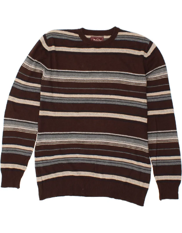 MARLBORO CLASSICS Mens Crew Neck Jumper Sweater XL Brown Striped Wool Polka Dot Checkered Tartan MARLBORO CLASSICS Mens Crew Neck Jumper Sweater XL Brown Striped Wool Polka Dot Checkered Tartan