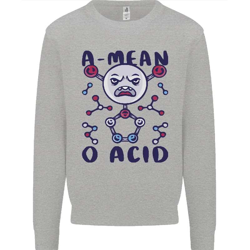 A Mean O Acid Funny Angry Biology Mens Sweatshirt Jumper Hoodie with Stripes Bold Sporty A Mean O Acid Funny Angry Biology Mens Sweatshirt Jumper Hoodie with Stripes Bold Sporty