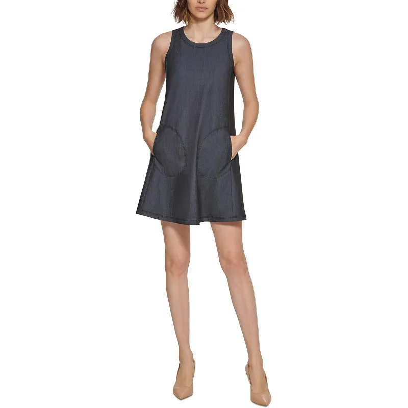 Calvin Klein Womens Petites Sleeveless Short Mini Dress Elegant Vintage Mini Dress