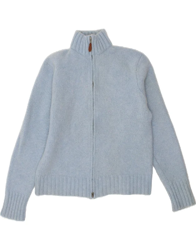 POLO RALPH LAUREN Womens Cardigan Sweater UK 18 XL Blue Wool Herringbone Houndstooth Plaid POLO RALPH LAUREN Womens Cardigan Sweater UK 18 XL Blue Wool Herringbone Houndstooth Plaid