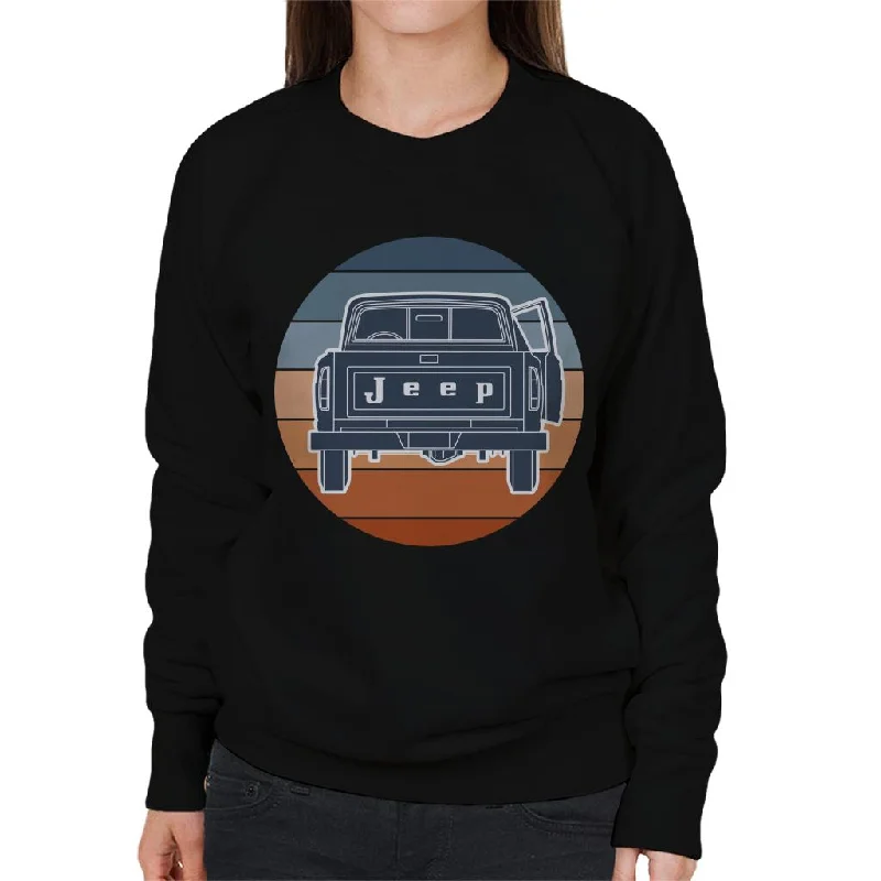 Jeep J10 Pickup Women's Sweatshirt Hoodie with Pattern Geometric Abstract