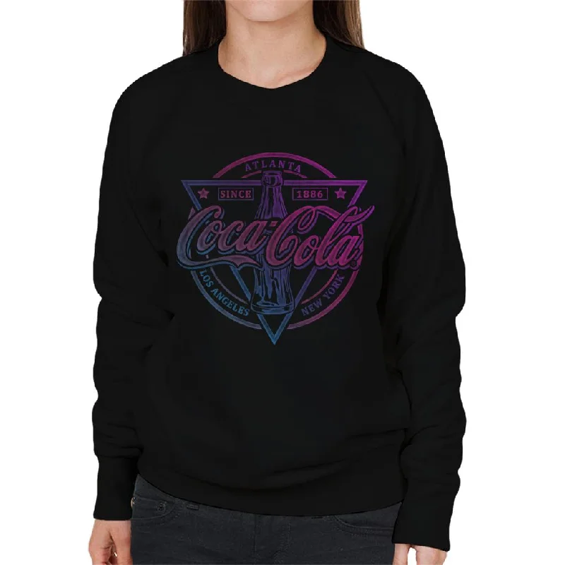 Coca Cola Atlanta Since 1886 LA And New York Women's Sweatshirt Hoodie with Bell Sleeves Flared Feminine Coca Cola Atlanta Since 1886 LA And New York Women's Sweatshirt Hoodie with Bell Sleeves Flared Feminine