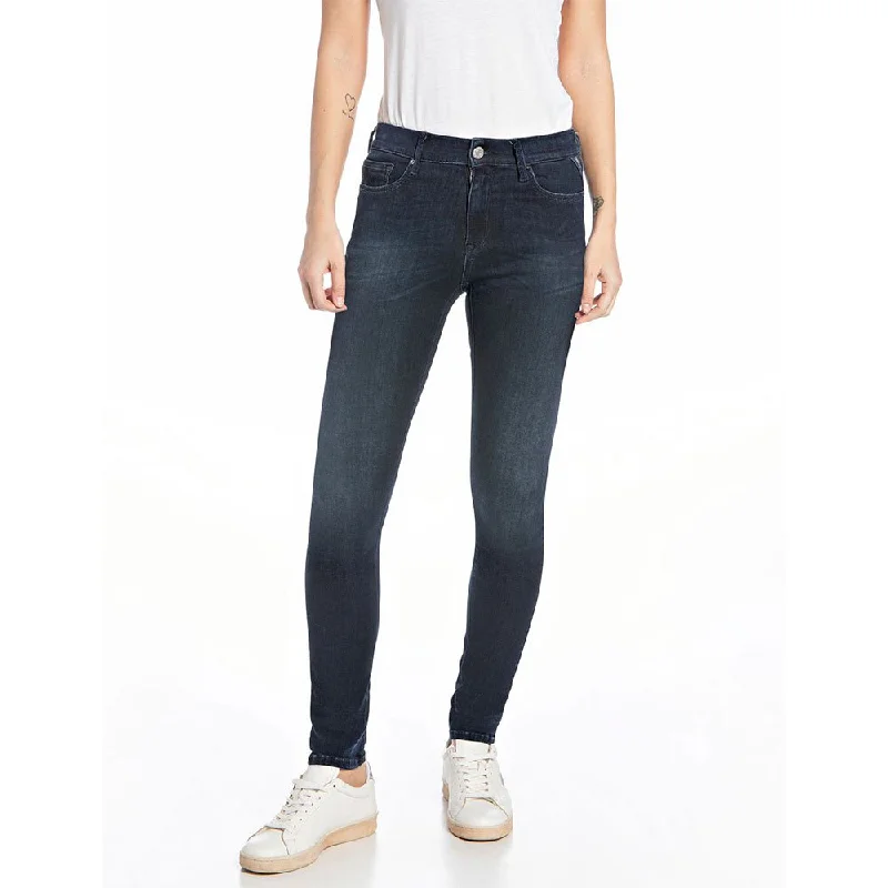 Replay Whw689 41A 401 Jean 007 Blue Casual Wide-Legged Denim Jeans