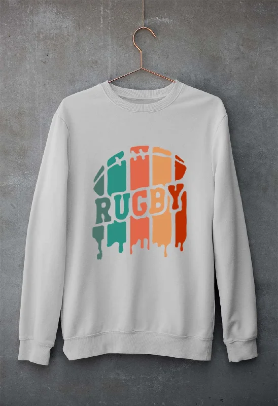 Rugby Unisex Sweatshirt for Men/Women Hoodie with Distressed Vintage Worn