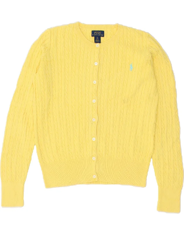 POLO RALPH LAUREN Girls Cardigan Sweater 15-16 Years XL Yellow Cotton Oversized Loose Flowy POLO RALPH LAUREN Girls Cardigan Sweater 15-16 Years XL Yellow Cotton Oversized Loose Flowy
