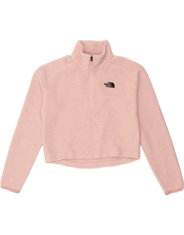 THE NORTH FACE Womens Oversized Crop Fleece Jumper UK 6 XS Pink Polyester Denim Fabric Leather Fabric Suede Fabric THE NORTH FACE Womens Oversized Crop Fleece Jumper UK 6 XS Pink Polyester Denim Fabric Leather Fabric Suede Fabric