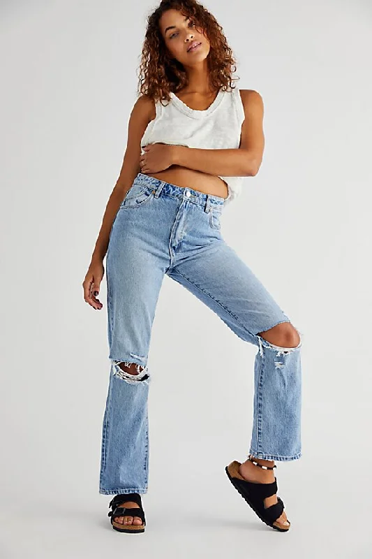 Rolla's Original Straight Jean / Byron Worn Organic Elegant High-Waisted Flared Jeans Rolla's Original Straight Jean / Byron Worn Organic Elegant High-Waisted Flared Jeans