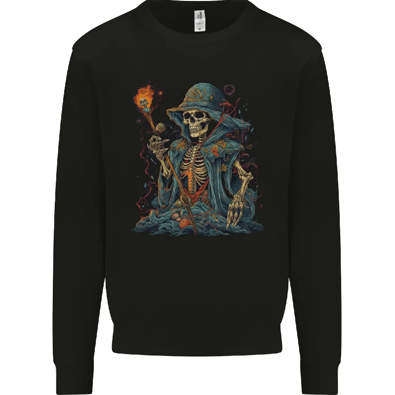 A Living Dead Wizard Skull Sorcerer Mens Sweatshirt Jumper Hoodie with Belted Waist Structured Tailored A Living Dead Wizard Skull Sorcerer Mens Sweatshirt Jumper Hoodie with Belted Waist Structured Tailored