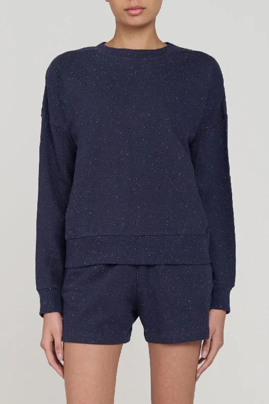 Solace Terry Sweater Zippered Front Buttoned Front Snap Front