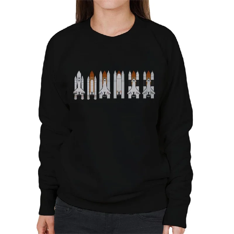 NASA Space Shuttle Program Women's Sweatshirt Hoodie with Rhinestones Sparkly Elegant NASA Space Shuttle Program Women's Sweatshirt Hoodie with Rhinestones Sparkly Elegant