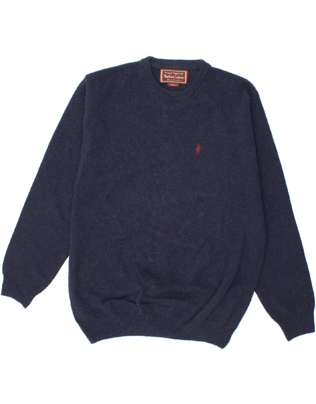 MARLBORO CLASSICS Mens Crew Neck Jumper Sweater Medium Navy Blue Velvet Chenille Corduroy MARLBORO CLASSICS Mens Crew Neck Jumper Sweater Medium Navy Blue Velvet Chenille Corduroy