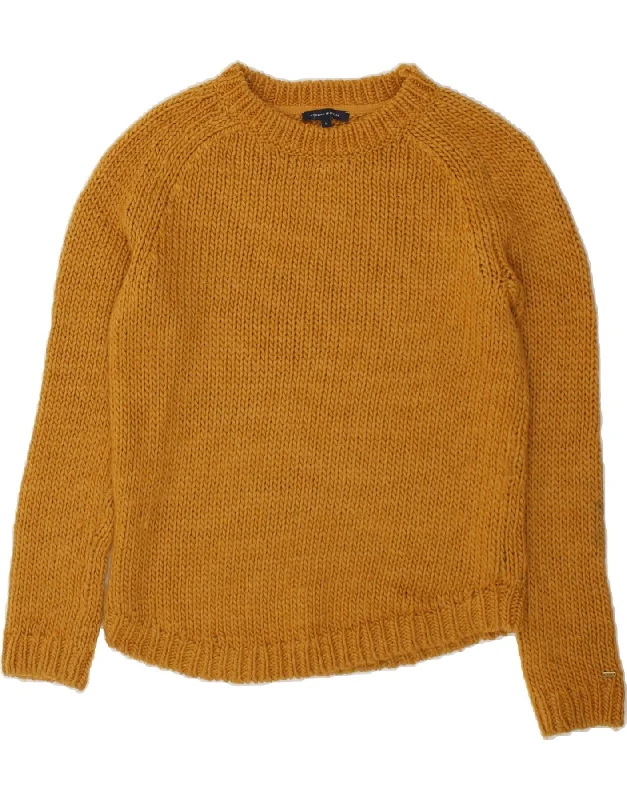 TOMMY HILFIGER Womens Boat Neck Jumper Sweater UK 14 Medium Brown Acrylic Notch Collar Peter Pan Collar Cowl Neck TOMMY HILFIGER Womens Boat Neck Jumper Sweater UK 14 Medium Brown Acrylic Notch Collar Peter Pan Collar Cowl Neck